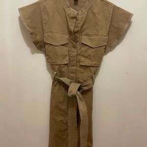 NWT Forever 21 Camel Button-Up Shirt Dress